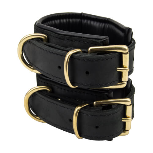 Bound Noir Nubuck Leather Slim Wrist Cuffs - Image 3