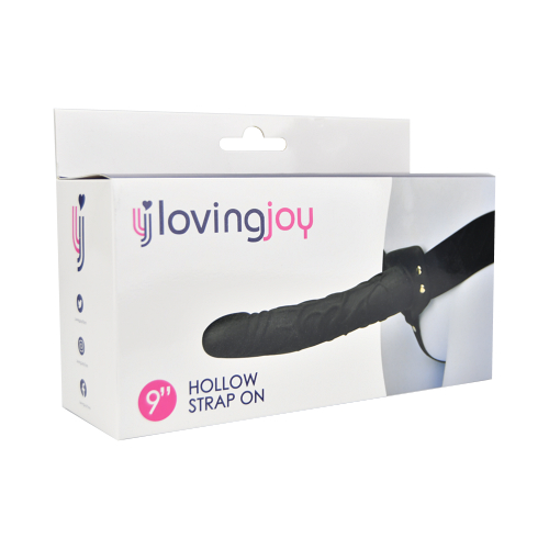 Loving Joy 9 Inch Hollow Strap On Black - Image 6