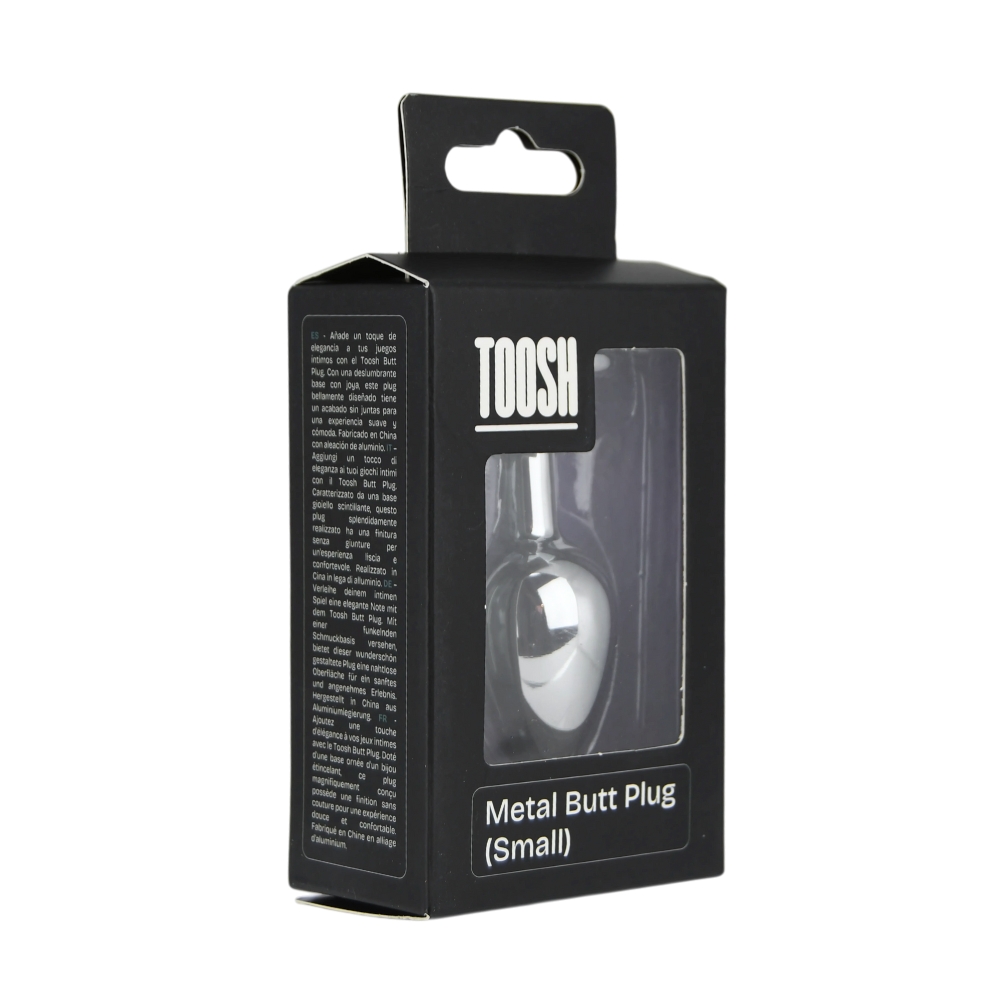 Toosh Silver Metal Butt Plug Small Clear Stone - Image 10