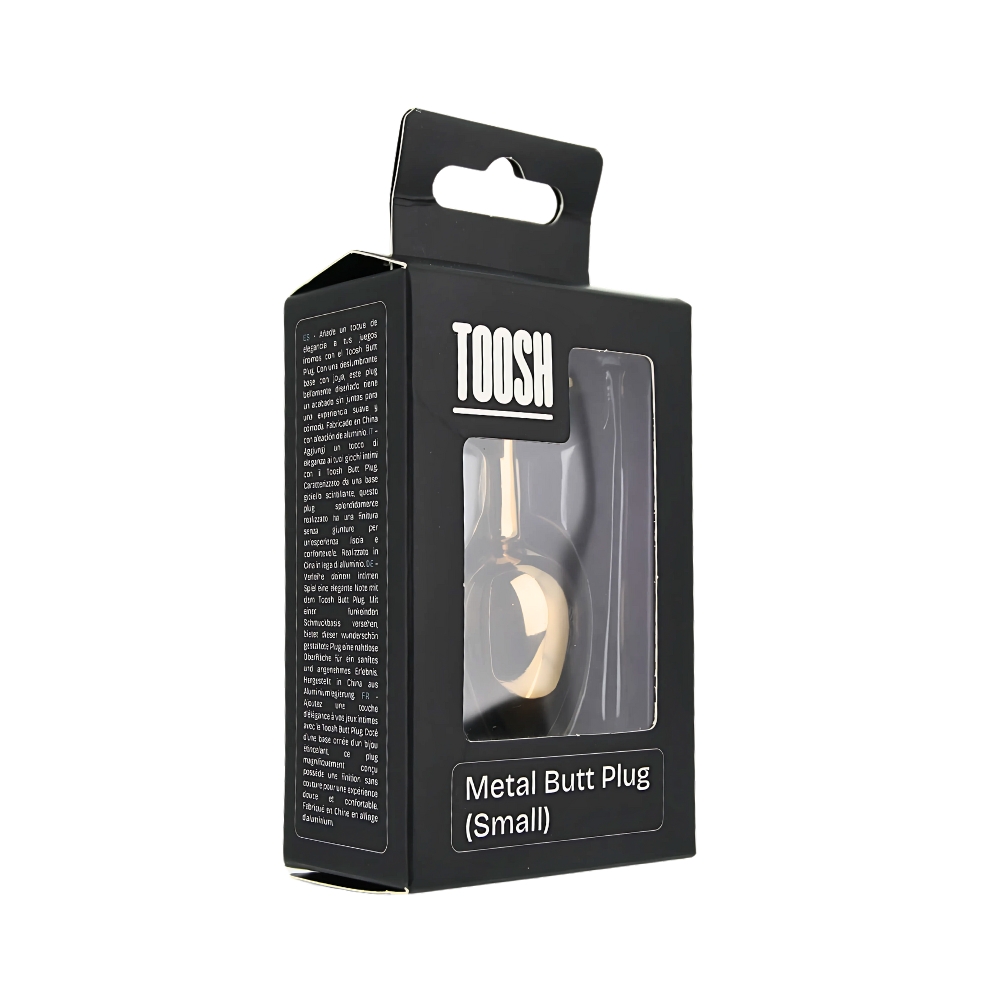 Toosh Heart Shaped Gold Butt Plug with Red Stone Small - Image 10